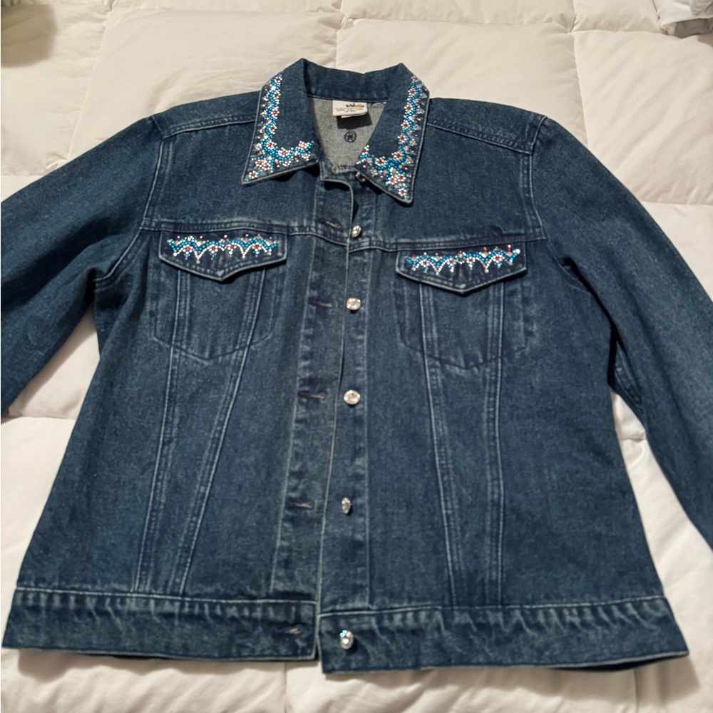 RARE - The Venetian Resort Jeweled Denim Jacket - like-new condition